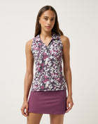 Featherweight Printed Sleeveless Polo